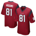 H.Texans #81 Jayden Higgins Player Red Home Game Gdoa Stitched Jerseys