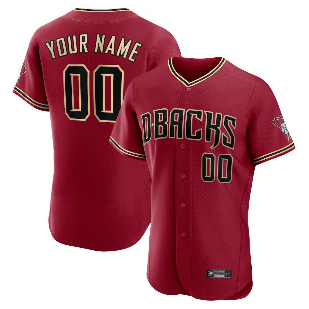 Custom A.Diamondbacks Red Limited Elite Home Game Any name & number Gdoa Stitched Jerseys