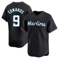 M.Marlins #9 Xavier Edwards Player Black  Home Limited Fdoa Stitched Jerseys