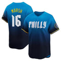 P.Phillies #16 Brandon Marsh Player Blue City Connect Home Limited Fdoa Stitched Jerseys