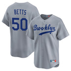 LA.Dodgers #50 Mookie Betts Player Gray Game Limited Home Fdoa Stitched Jerseys