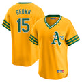 Athletics #15 Seth Brown Player Gold Cooperstown Collection T-shirt Game Gdoa Stitched Jerseys