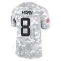 C.Panthers #8 Jaycee Horn Player Arctic Camo Salute to Service Limited Game Gdoa Stitched Jerseys