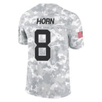 C.Panthers #8 Jaycee Horn Player Arctic Camo Salute to Service Limited Game Gdoa Stitched Jerseys