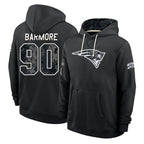 NE.Patriots #90 Christian Barmore Player 2026 Black Logo Pullover Hoodies Limited Game Gdoa Stitched Jerseys