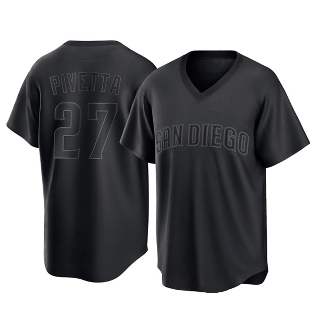 S.Diego Padres #27 Nick Pivetta Player Black Pitch Fashion Game T-shirt Fdoa Stitched Jerseys