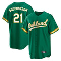 Athletics #21 Tyler Soderstrom Player Kelly Green Home Game Gdoa Stitched Jerseys
