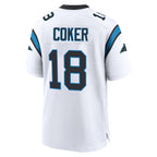 C.Panthers #18 Jalen Coker Player White Home Game Gdoa Stitched Jerseys