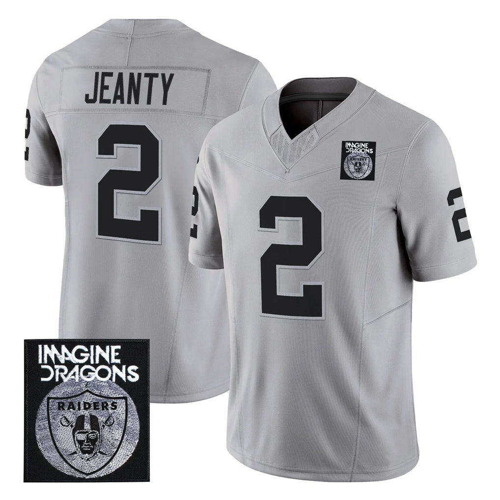 LV.Raiders #2 Ashton Jeanty Player Gray Vapor Limited Home Game Gdoa Stitched Jerseys