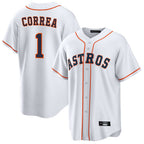 H.Astros #1 Carlos Correa Player White Home Game Gdoa Stitched Jerseys