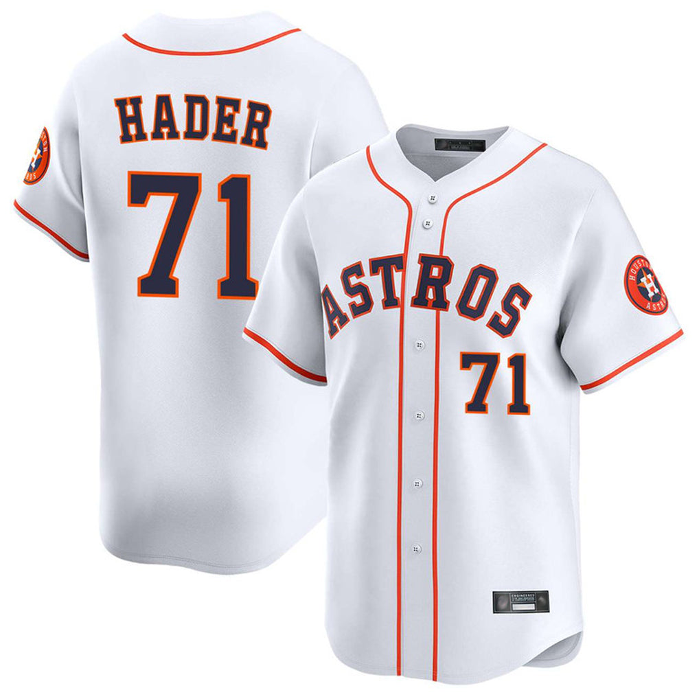 H.Astros #71 Josh Hader Player White Home Limited Gdoa Stitched Jerseys