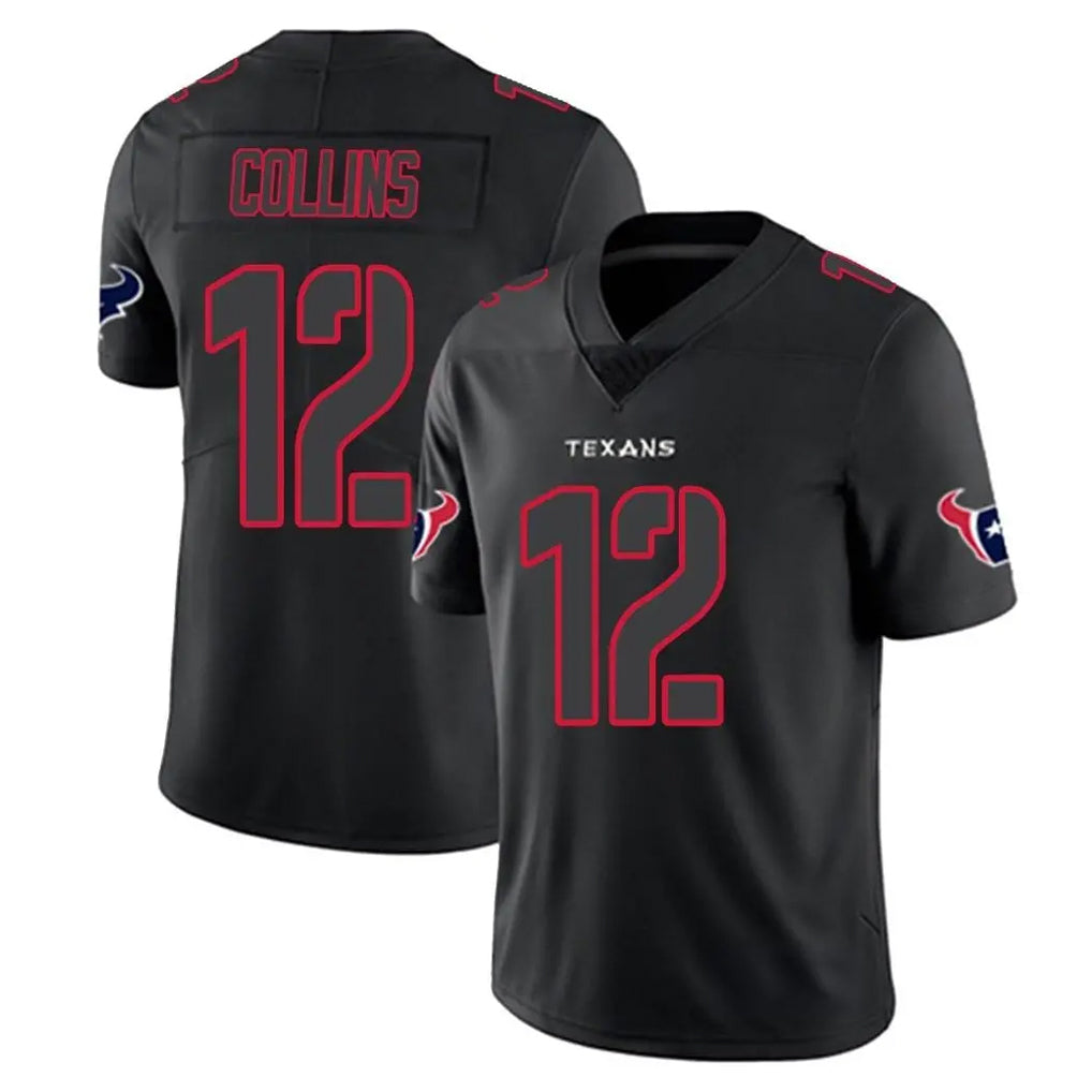 H.Texans #12 Nico Collins Player Black Impact Limited Game Gdoa Stitched Jerseys