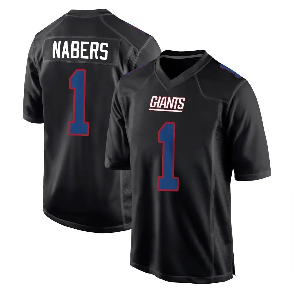 NY.Giants #1 Malik Nabers Player Carbon Fashion Limited Home Game Gdoa Stitched Jerseys
