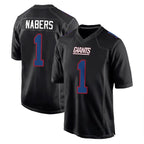 NY.Giants #1 Malik Nabers Player Carbon Fashion Limited Home Game Gdoa Stitched Jerseys