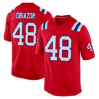 NE.Patriots #48 Namdi Obiazor Player Red Home Game Gdoa Stitched Jerseys