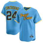 M.Brewers #24 William Contreras Player Light Blue City Connect Home Limited Fdoa Stitched Jerseys