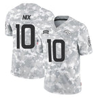 D.Broncos #10 Bo Nix Player Arctic Camo Salute To Service Limited Gdoa Stitched Jerseys