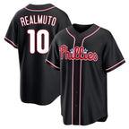 P.Phillies #10 J.T. Realmuto Player Black Fashion Out Home Game Fdoa Stitched Jerseys