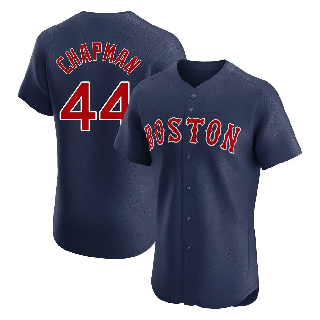 B.Red Sox #44 Aroldis Chapman Player Navy Limited Elite Home Game Gdoa Stitched Jerseys