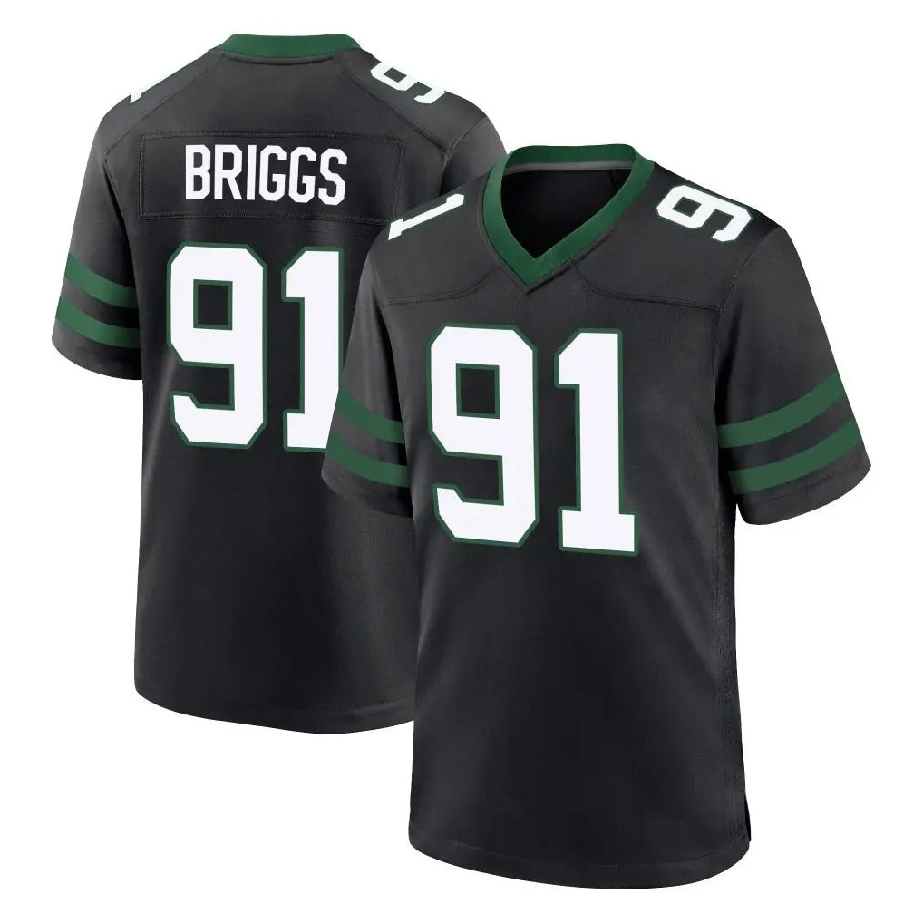 NY.Jets #91 Jowon Briggs Player Black Legacy Home Game Gdoa Stitched Jerseys
