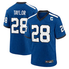 IN.Colts #28 Jonathan Taylor Player Royal Alternate Indiana Nights Home Game Gdoa Stitched Jerseys