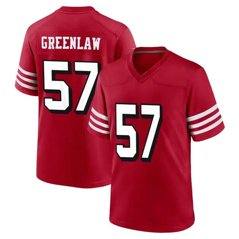 SF.49ers #57 Dre Greenlaw Player Red Limited Alternate Home Game Gdoa Stitched Jerseys