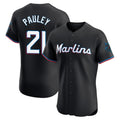 M.Marlins #21 Graham Pauley Player Black Vapor Home Limited Elite Fdoa Stitched Jerseys