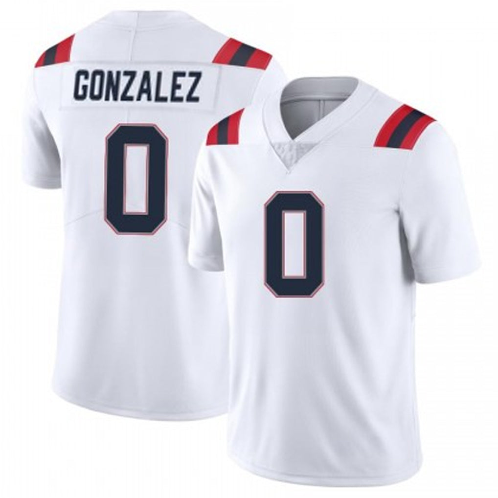 NE.Patriots #0 Christian Gonzalez Player White Vapor Untouchable Home Game Gdoa Stitched Jerseys