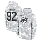 M.Dolphins #92 Zach Sieler Player Arctic Camo Salute to Service Hoodies Limited Game Gdoa Stitched Jerseys