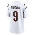 C.Bengals #9 Joe Burrow Player White Home Game Gdoa Stitched Jerseys