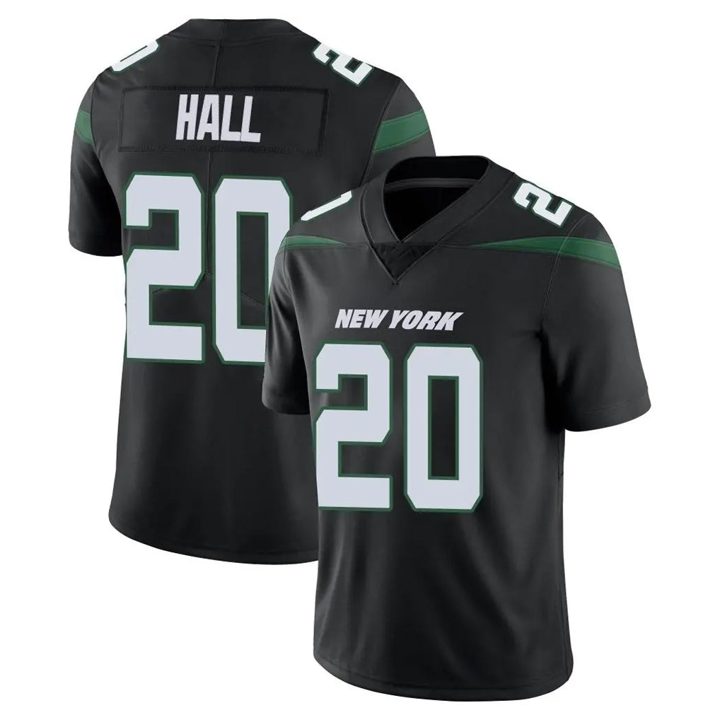 NY.Jets #20 Breece Hall Player Stealth Black Limited Vapor Home Game Gdoa Stitched Jerseys