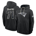 NE.Patriots #71 Mike Onwenu Player 2026 Black Logo Pullover Hoodies Limited Game Gdoa Stitched Jerseys