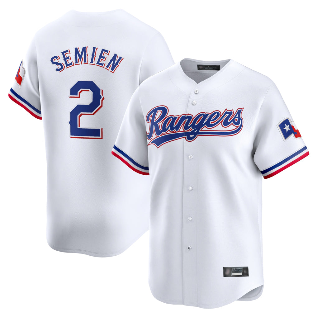 T.Rangers #2 Marcus Semien Player White Home Limited Fdoa Stitched Jerseys