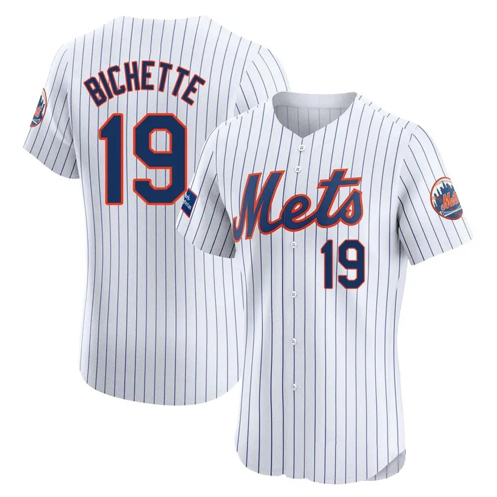 NY.Mets #19 Bo Bichette Player White Home Limited Elite Fdoa Stitched Jerseys