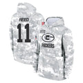 GB.Packers #11 Jayden Reed Player Arctic Camo Salute to Service Hoodies Limited Game Gdoa Stitched Jerseys