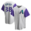 A.Diamondbacks #38 Paul Sewald Player  Cream Purple Alternate Cooperstown Collection Stitched Jersey