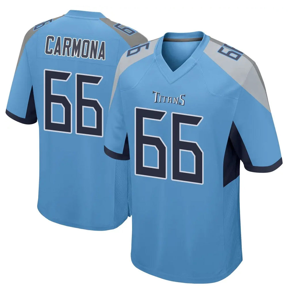 T.Titans #66 Fernando Carmona Jr. Player Light Blue Home Game Gdoa Stitched Jerseys