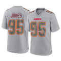 KC.Chiefs #95 Chris Jones Player Gray Atmosphere Fashion Game Gdoa Stitched Jerseys