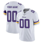 Custom M.Vikings White Limited Vapor Untouchable Home Game Any Name & Numbers Gdoa Stitched Jerseys