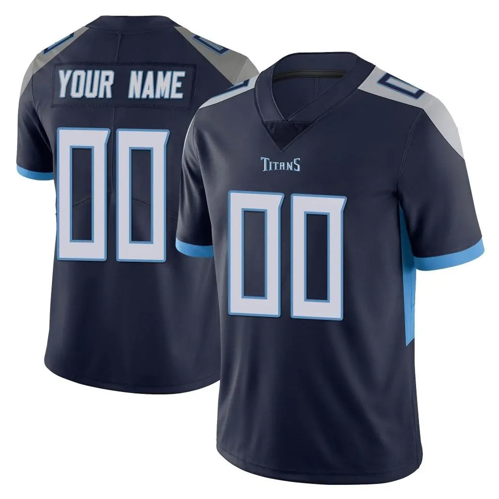 Custom T.Titans Navy Limited Vapor Untouchable Home Game Any Name & Numbers Gdoa Stitched Jerseys