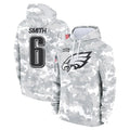 P.Eagles #6 DeVonta Smith Player Arctic Camo Salute to Service Pullover Hoodies Limited Game Gdoa Stitched Jerseys