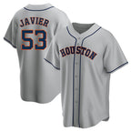 H.Astros #53 Cristian Javier Player Gray Home Game Gdoa Stitched Jerseys
