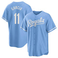 KC.Royals #11 Maikel Garcia Player Light Blue Home Game Gdoa Stitched Jerseys