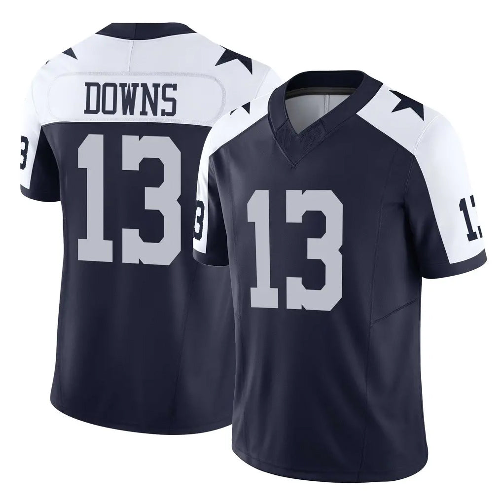 D.Cowboys #13 Caleb Downs Player Navy-White Limited Alternate Vapor F.U.S.E. Home Game Gdoa Stitched Jerseys