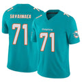 M.Dolphins #71 Jonah Savaiinaea Player Aqua Limited Vapor F.U.S.E. Home Game Gdoa Stitched Jerseys