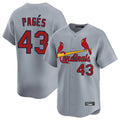 St. Louis Cardinals #43 Pedro Pages Player Gray Home Limited Fdoa Stitched Jerseys