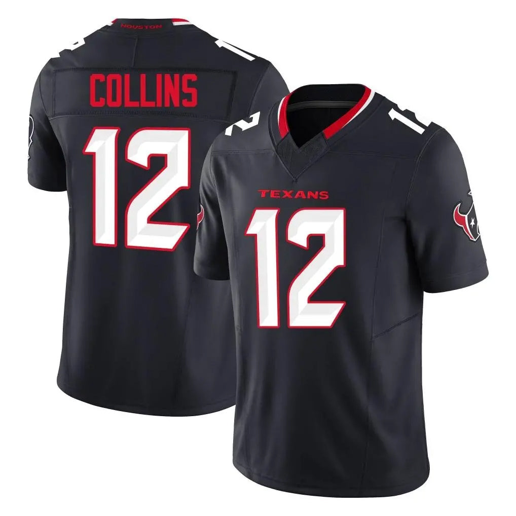 H.Texans #12 Nico Collins Player Navy Limited Alternate Vapor F.U.S.E. Home Game Gdoa Stitched Jerseys