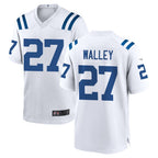IN.Colts #27 Justin Walley Player White Home Game Gdoa Stitched Jerseys