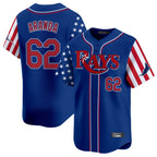 T.Bay Rays #62 Jonathan Aranda Player Royal 2025 Independence Day Vapor Premier Limited Fdoa Stitched Jerseys