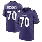 B.Ravens #70 Roger Rosengarten Player Purple Limited Home Game Gdoa Stitched Jerseys